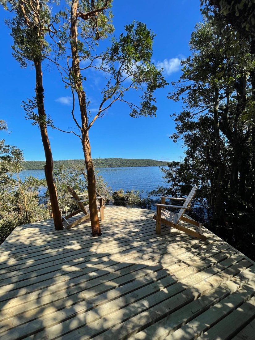 Orilla del Lago Tarahuín con más de 600 metros de costa